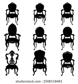 chair silhouette vector set design