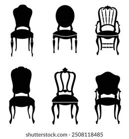 chair silhouette vector set design