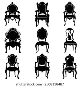 chair silhouette vector set design