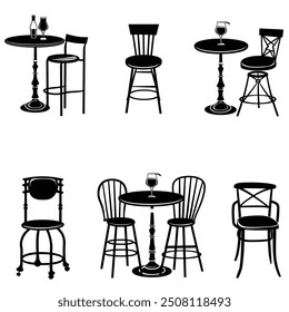 chair silhouette vector set design