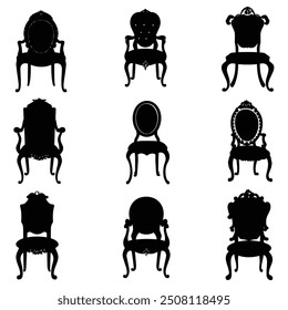 chair silhouette vector set design