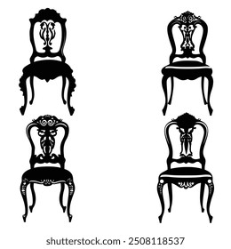 chair silhouette vector set design