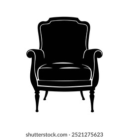 chair silhouette vector, stylish and versatile furniture design