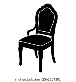 Chair Silhouette Wedding Simple Flat Vector Silhouette