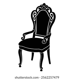 Chair Silhouette Wedding Simple Flat Vector Silhouette