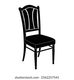 Chair Silhouette Wedding Simple Flat Vector Silhouette