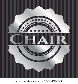 Chair silver emblem. Vector Illustration. Mosaic.