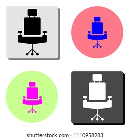 chair. simple flat vector icon illustration on four different color backgrounds