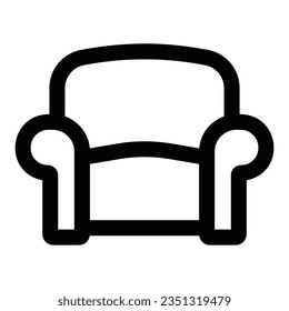 Icono de la línea simple de la silla. Píxel perfecto