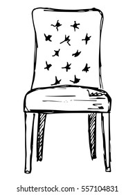 Chair. Sketch isolated on white background. Vector illustration.