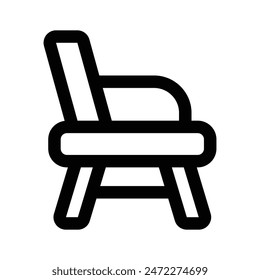 Chair, sofa, couch icon, isolated on white background. Furniture symbol