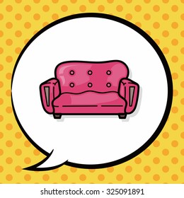 chair sofa doodle, speech bubble