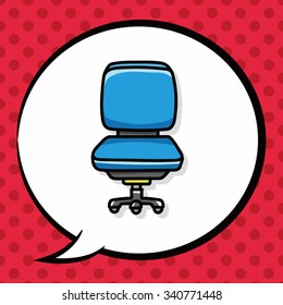chair sofa doodle, speech bubble
