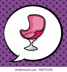 chair sofa doodle, speech bubble