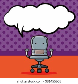 chair sofa doodle, speech bubble