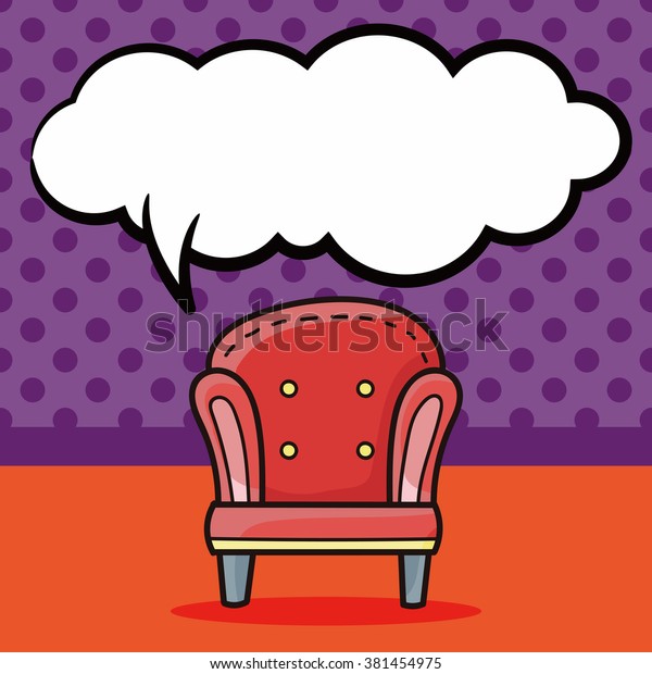Chair Sofa Doodle Speech Bubble Stock Vector Royalty Free 381454975