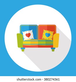 chair sofa flat icon
