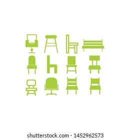 Chair and Sofa of front view line icon