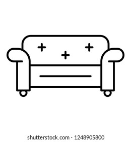 Chair sofa icon. Outline chair sofa vector icon for web design isolated on white background