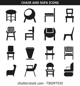 chair and sofa icons