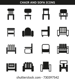 chair and sofa icons