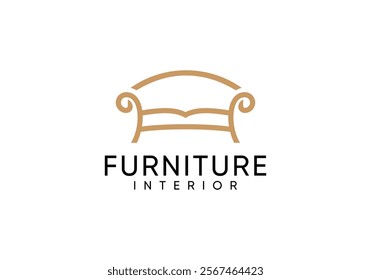 chair sofa interior furniture logo design vector concept