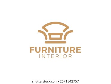 chair sofa interior furniture logo design vector concept