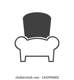 Chair, Sofa Isolated Flat Web Mobile Icon / Vector / Sign Element / Silhouette