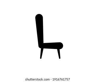 Silla, Sofa Aislada Icono de Web móvil móvil Vector Signo de símbolo Elemento Silueta de botón