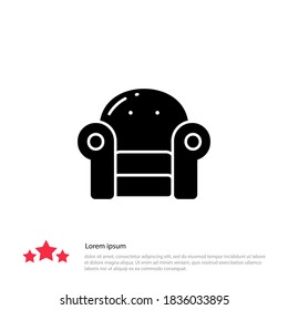 Silla, símbolo Sofa Aislado. Ilustración del vector EPS 10.