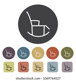 Chair, sofa and seating icons set. Outline icons collection. Vector illustration.
