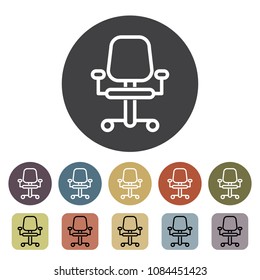 Chair, sofa and seating icons set. Outline icons collection. Vector illustration.