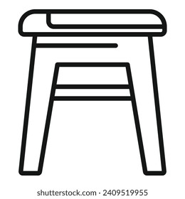 Chair space icon outline vector. Park plan above. Lounge furniture
