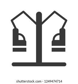 Chair swing rides vector icon, amusement park related solid design