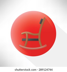 Chair symbol icon,flat design,clean vector