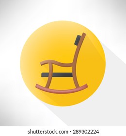 Chair symbol icon,flat design,clean vector