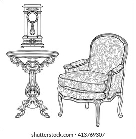 chair table clock