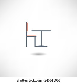 Chair and table icon