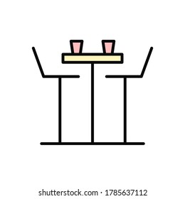 Silla, icono de tabla. Color simple con elementos de vector de contorno de iconos públicos de restauración para ui y ux, sitio web o aplicación móvil