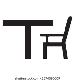 chair and table icon vector design

