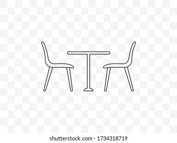 Chair, table icon. Vector illustration, flat design.