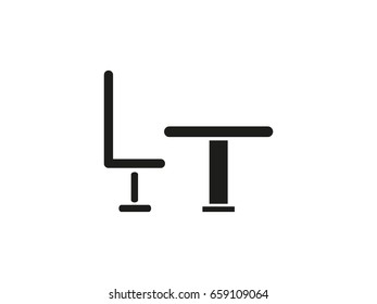 Chair, table, icon, vector illustration of Eps10