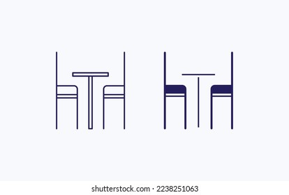 Chair and table illustration icon