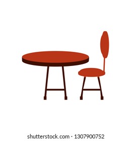 chair with table isolated icon