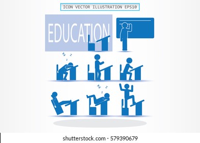 chair table pupil classroom icon vector illustration.