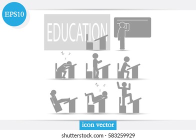 chair table pupil classroom icon vector illustration.