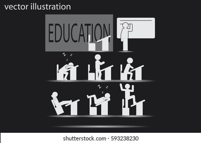 chair table pupil classroom icon vector illustration.