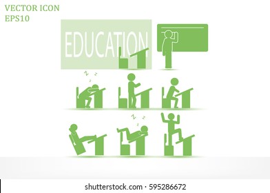 chair table pupil classroom icon vector illustration.