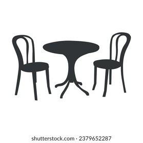 Chair and Table silhouette vector template