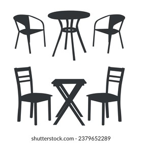 Plantilla vectorial de silueta de mesa